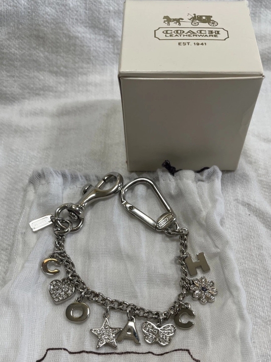 Coach Accessories - Coach Silver-Tone Charm Swagger Chain with Crystal Accents